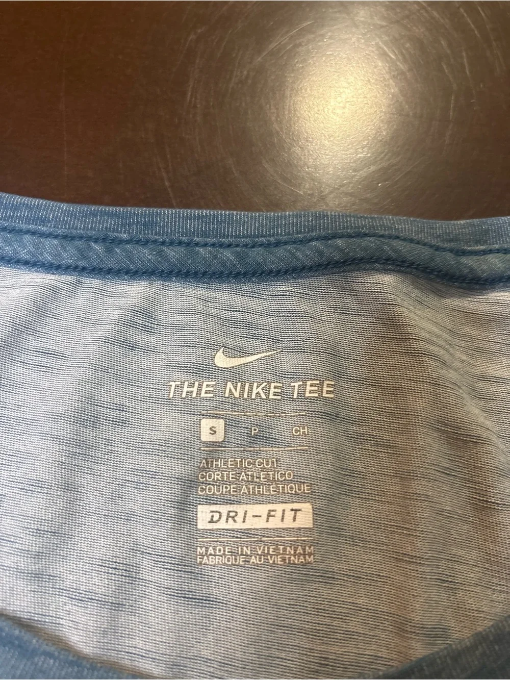 Nike Women's Dri-FIT Heather Blue Short Sleeve Athletic Performance